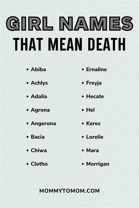 girls names that means death